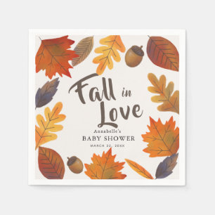 Herfst in de liefde Autumn Leaves Baby shower Pape Servet