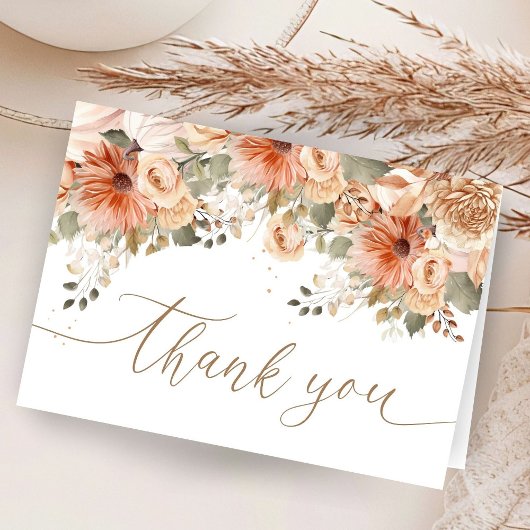 Herfst in de liefde Baby shower Herfst gevouwen Da Bedankkaart