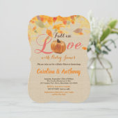 Herfst in de liefde baby shower nodigt uit tot bur kaart (Staand voorkant)