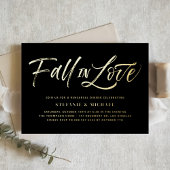 Herfst in de liefde belettering zwarte repetitie d folie uitnodiging