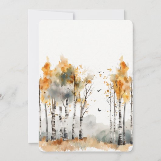 Herfst in de liefde berg bruiloft uitnodiging (Achterkant)