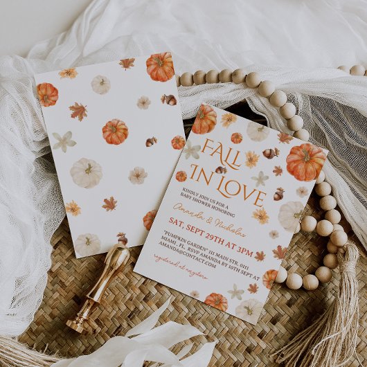 Herfst in de liefde Bloemen Herfst Baby shower Kaart