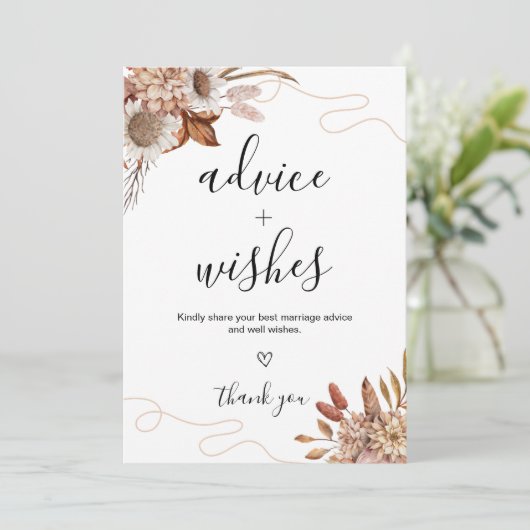 Herfst in de liefde | Boho advies en wensen bruilo Kaart (Staand voorkant)