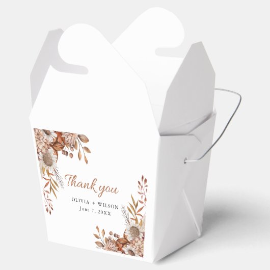 Herfst in de liefde | Boho Bloemen bruiloft Bedankdoosjes (Geopend)