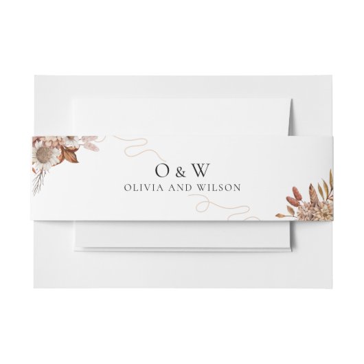 Herfst in de liefde | Boho Bloemen bruiloft Uitnodigingen Wikkel (Voorkant Voorbeeld)