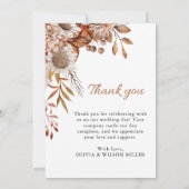 Herfst in de liefde | Boho Bloemen Trouwfoto Bedankkaart (Achterkant)