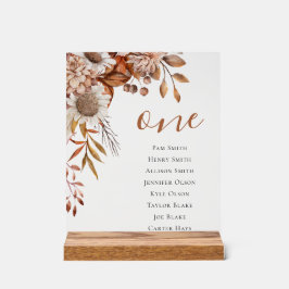 Herfst in de liefde | Boho Bloemen Trouwstoel Graf Acryl Bord