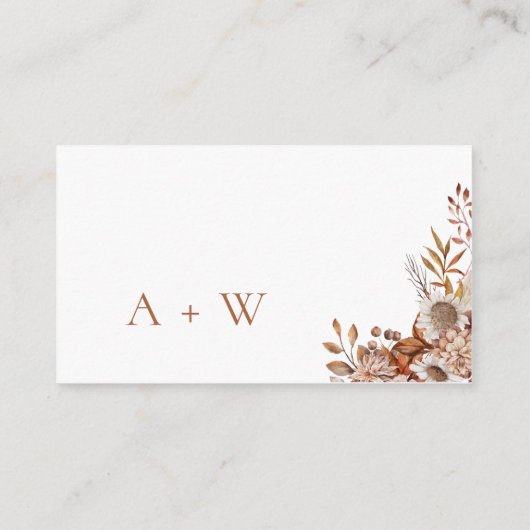 Herfst in de liefde | Boho Flowers Honeymoon Wish Informatiekaartje (Achterkant)