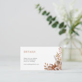 Herfst in de liefde | Boho Flowers Wedding Details Informatiekaartje (Staand voorkant)