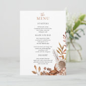 Herfst in de liefde | Boho Flowers Wedding Menu (Staand voorkant)