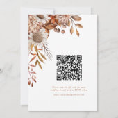 Herfst in de liefde | Boho Flowers Wedding QR-code Kaart (Achterkant)