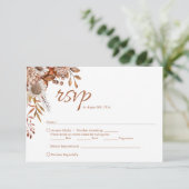 Herfst in de liefde | Boho Flowers Wedding RSVP Ka Kaartje (Staand voorkant)