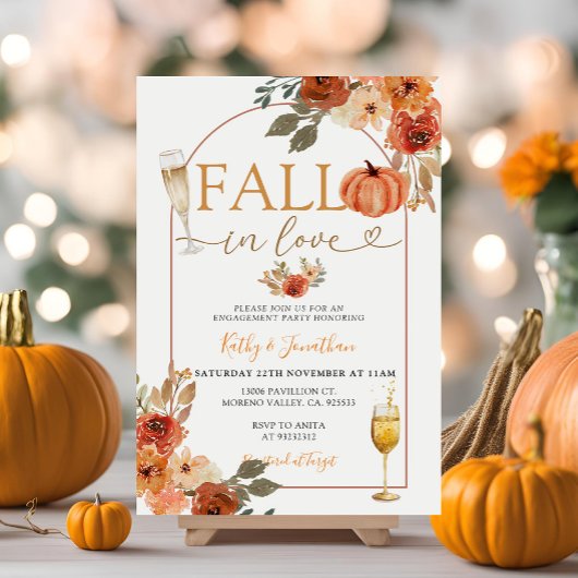 Herfst in de liefde Boho Pumpkin Arch Engagement P Kaart