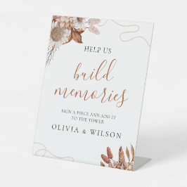Herfst in de liefde | Build Memories Wedding Guest Reclamebord Met Voetstuk