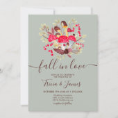 Herfst in de liefde champignons groene rustige fot kaart (Voorkant)