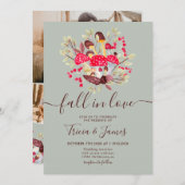 Herfst in de liefde champignons groene rustige fot kaart (Voorkant / Achterkant)