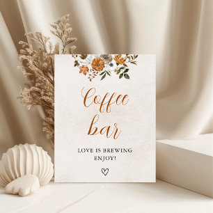 Herfst in de liefde Coffee Bar tafel Vrijgezelle Poster