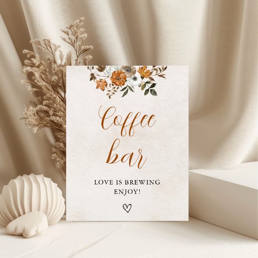 Herfst in de liefde | Coffee Bar tafel Vrijgezelle Poster