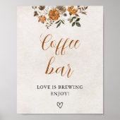 Herfst in de liefde | Coffee Bar tafel Vrijgezelle Poster (Voorkant)