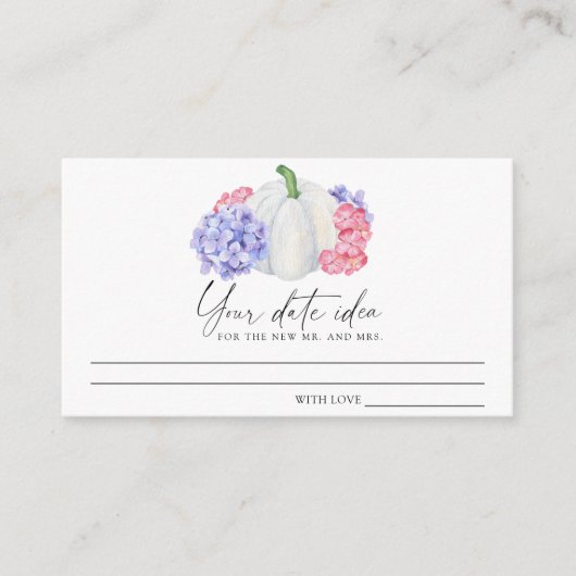 Herfst in de liefde - Date nacht ideeën \ Date pot Informatiekaartje (Voorkant)