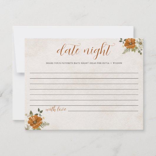 Herfst in de liefde | Date Night Ideeën Vrijgezell Feestdagenkaart (Voorkant)