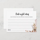 Herfst in de liefde | Date Night Ideeën Vrijgezell RSVP Kaartje (Voorkant / Achterkant)