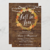 Herfst in de liefde Douche Uitnodiging (Voorkant / Achterkant)