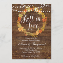 Herfst in de liefde Douche Uitnodiging