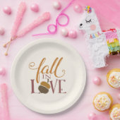 Herfst in de liefde | Gebroken witte herfsteikel Papieren Bordje (Feest)