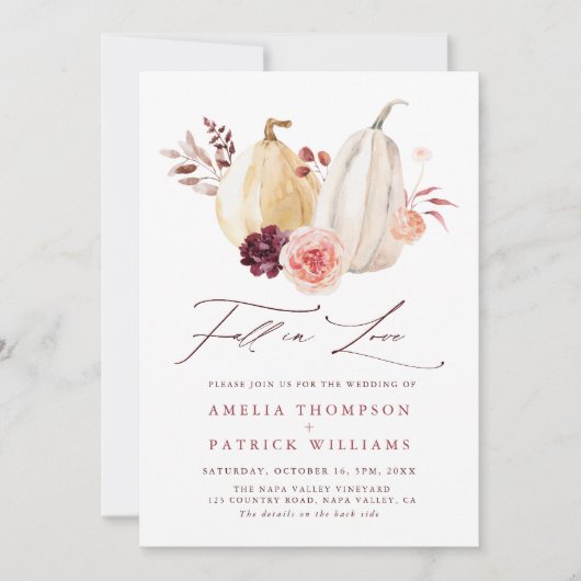 Herfst in de liefde herfst alles in één bruiloft kaart (Voorkant)