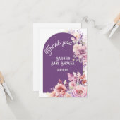 Herfst in de liefde herfst Bloemen baby Bloom Dank Kaart (Voorkant / Achterkant in situ)