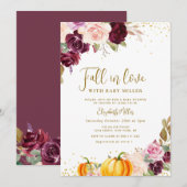 herfst in de liefde Herfst Bloemen baby shower Kaart (Voorkant / Achterkant)