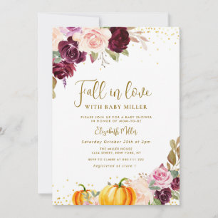 herfst in de liefde Herfst Bloemen baby shower Kaart