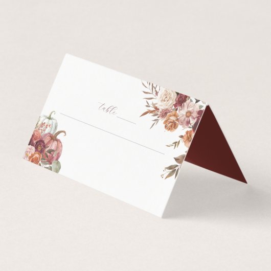 Herfst in de liefde | Herfst Bloemen Trouwplaats K Visitekaartje (Voorkant)