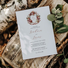 Herfst in de liefde | Herfst Blooms Wedding Crest Kaart