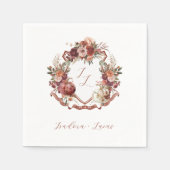 Herfst in de liefde | Herfst Blooms Wedding Crest Servet (Voorkant)