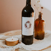 Herfst in de liefde | Herfst Blooms Wedding Crest Wijn Etiket