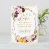 herfst in de liefde herfst floral baby shower kaart (Staand voorkant)