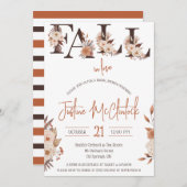 Herfst in de liefde! Herfst Floral thema Vrijgezel Kaart (Voorkant / Achterkant)