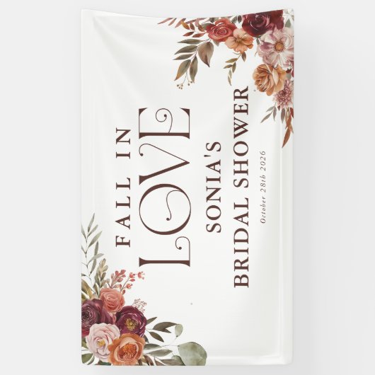 'Herfst in de liefde' herfstbloeit Vrijgezellenfee Spandoek (Verticaal)