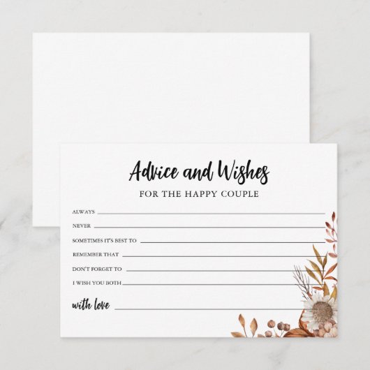 Herfst in de liefde | Huwelijksadvies en goede wen RSVP Kaartje (Voorkant / Achterkant)