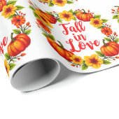 Herfst in de liefde: levendig herfstkransontwerp cadeaupapier (Rol Hoek)