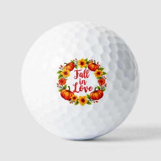 Herfst in de liefde: levendig herfstkransontwerp golfballen (Voorkant)