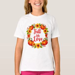 Herfst in de liefde: levendig herfstkransontwerp t-shirt
