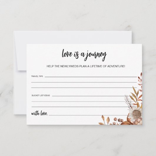 Herfst in de liefde | Liefde is een reis Vrijgezel RSVP Kaartje (Voorkant)