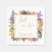 Herfst in de liefde oktober bladeren kleurrijk geb servet (Voorkant)