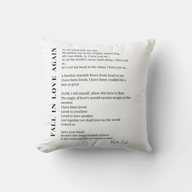 Herfst in de liefde opnieuw gedicht kunst kussen (Voorkant)