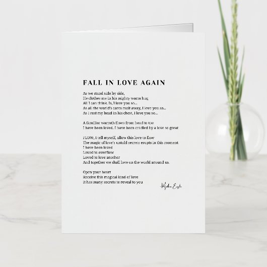 Herfst in de liefde opnieuw poëzie folie wenskaart (Voorkant)