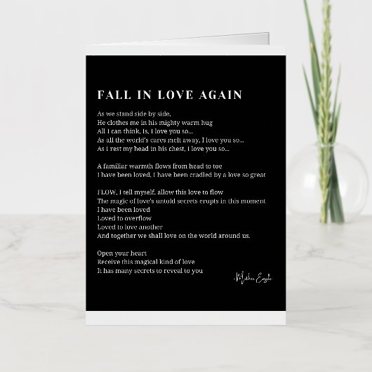 Herfst in de liefde opnieuw poëzie folie wenskaart (Voorkant)