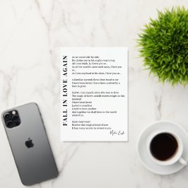 Herfst in de liefde opnieuw poëzie folie wenskaart